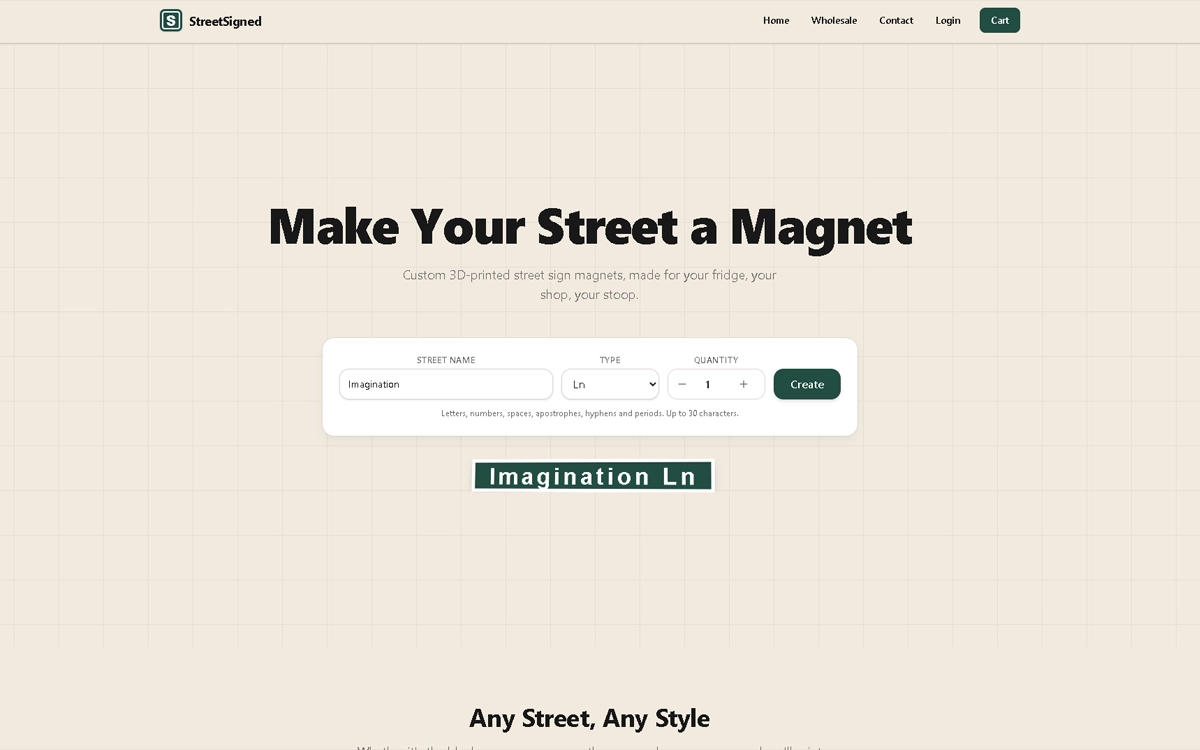StreetSigned — custom street sign manufacturing